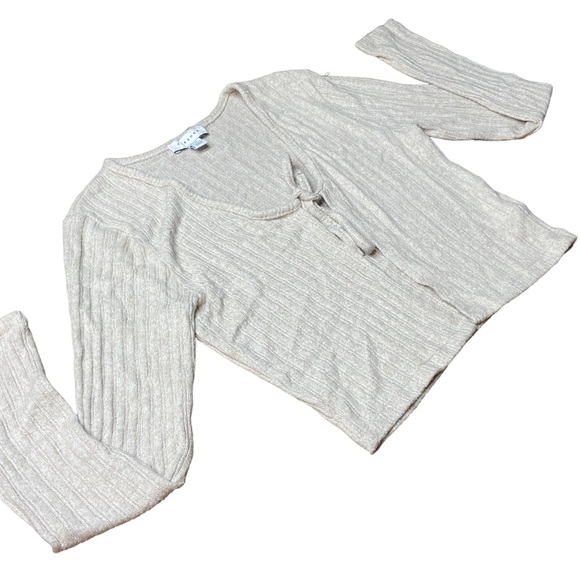 TopShop Crop Sweater Open Front With Tie Size XS - Picture 1 of 16